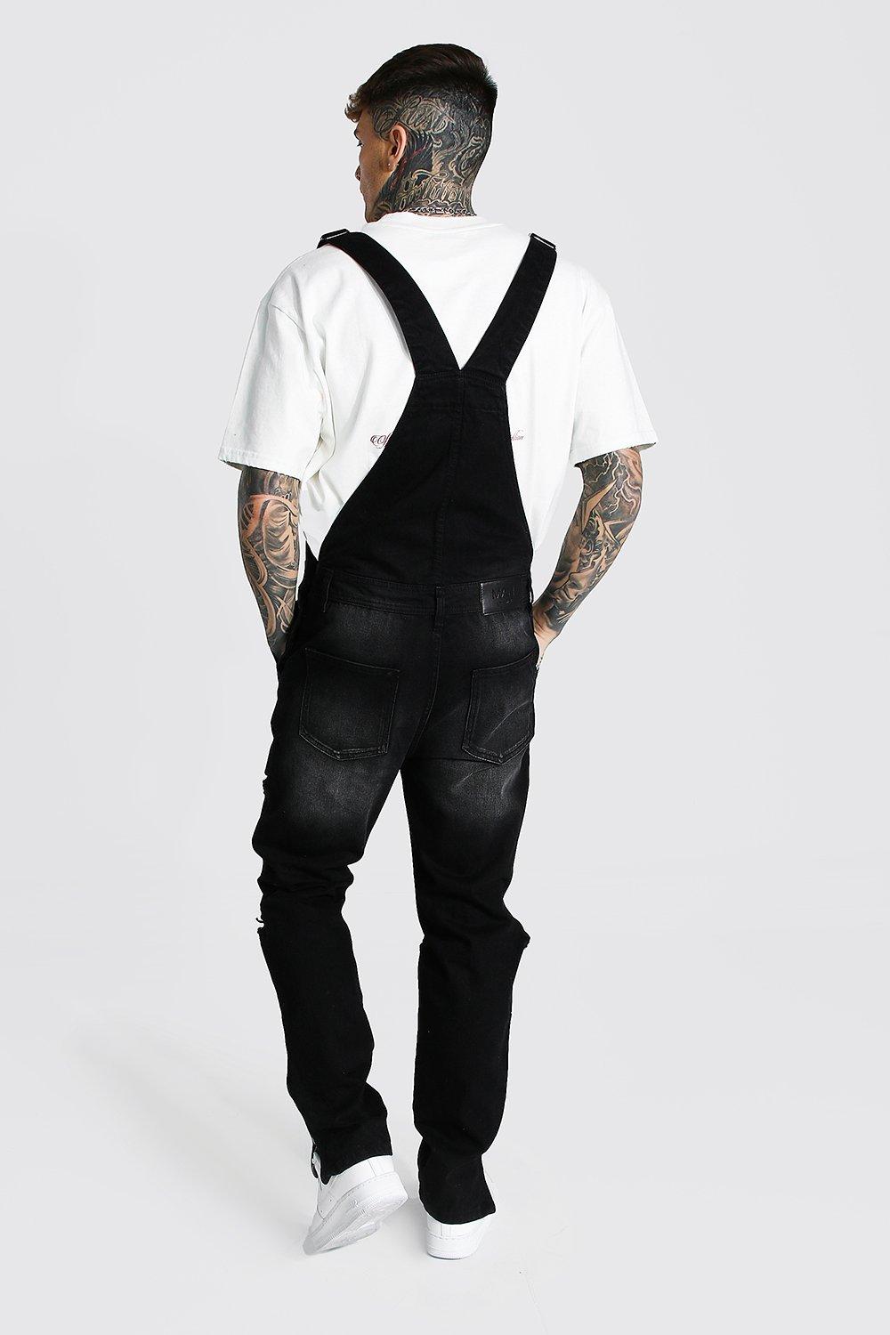 Mens black hot sale dungarees uk